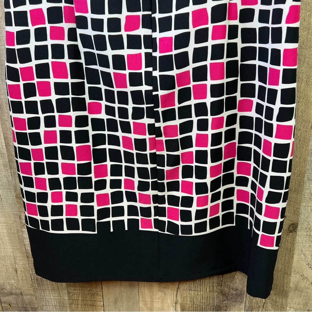 Voir Voir Size 10 Sleeveless Block Print Back Zippered Dress - Picture 8 of 11